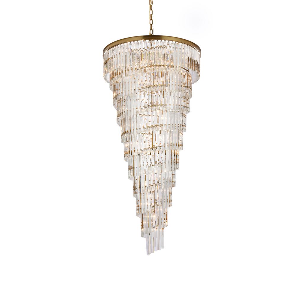 Sydney 36.5 inch spiral crystal chandelier in satin gold. Picture 2