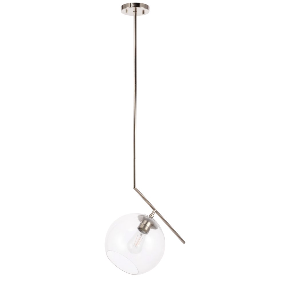 Ryland 1 Light Chrome  And Clear Glass Pendant. Picture 4