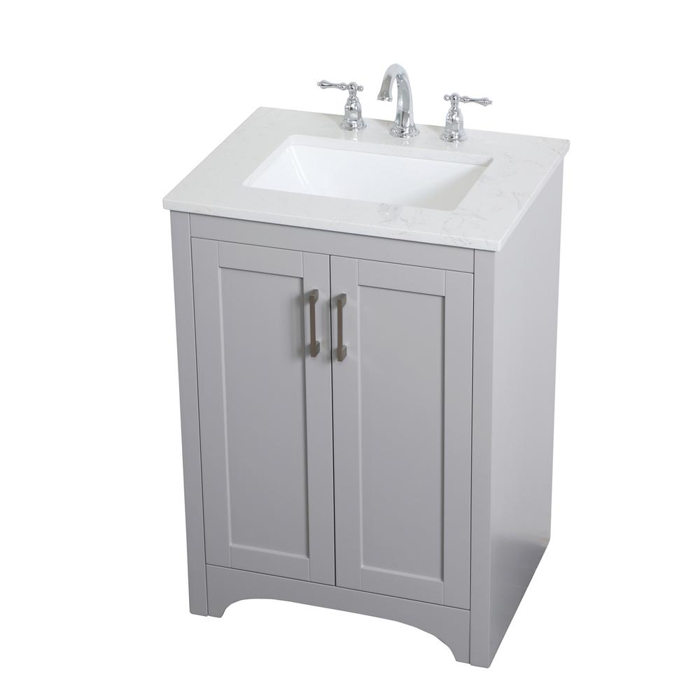 24 inch Single Bathroom Vanity in Grey. Picture 7