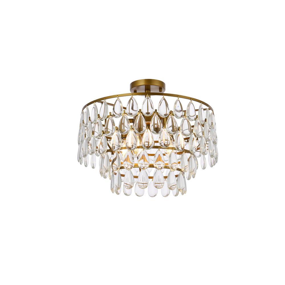 Mila 18 inch flush mount in brass. Picture 2