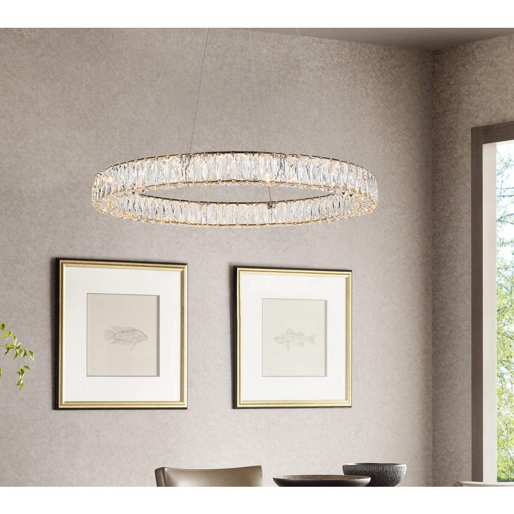Monroe Integrated LED chip light gold Chandelier Clear Royal Cut Crystal. Picture 7