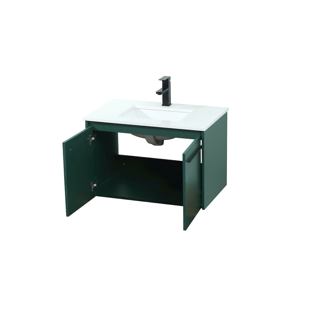 30 Inch Single Bathroom Vanity In Green. Picture 10