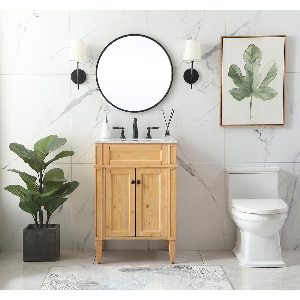 24 inch Single bathroom vanity in natural wood. Picture 4