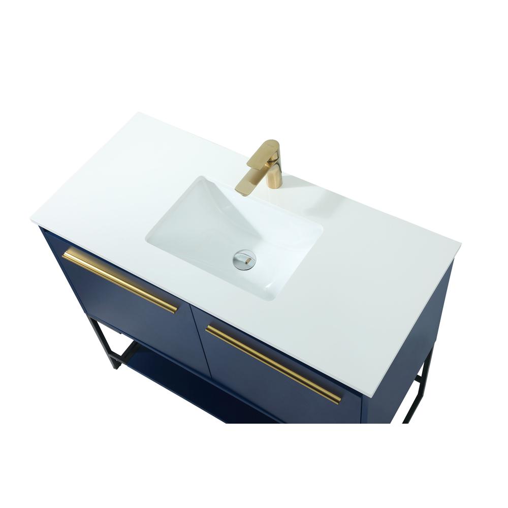 40 inch Single bathroom vanity in blue. Picture 10