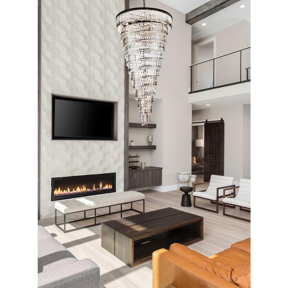 Sydney 48 inch spiral crystal chandelier in matte black. Picture 8