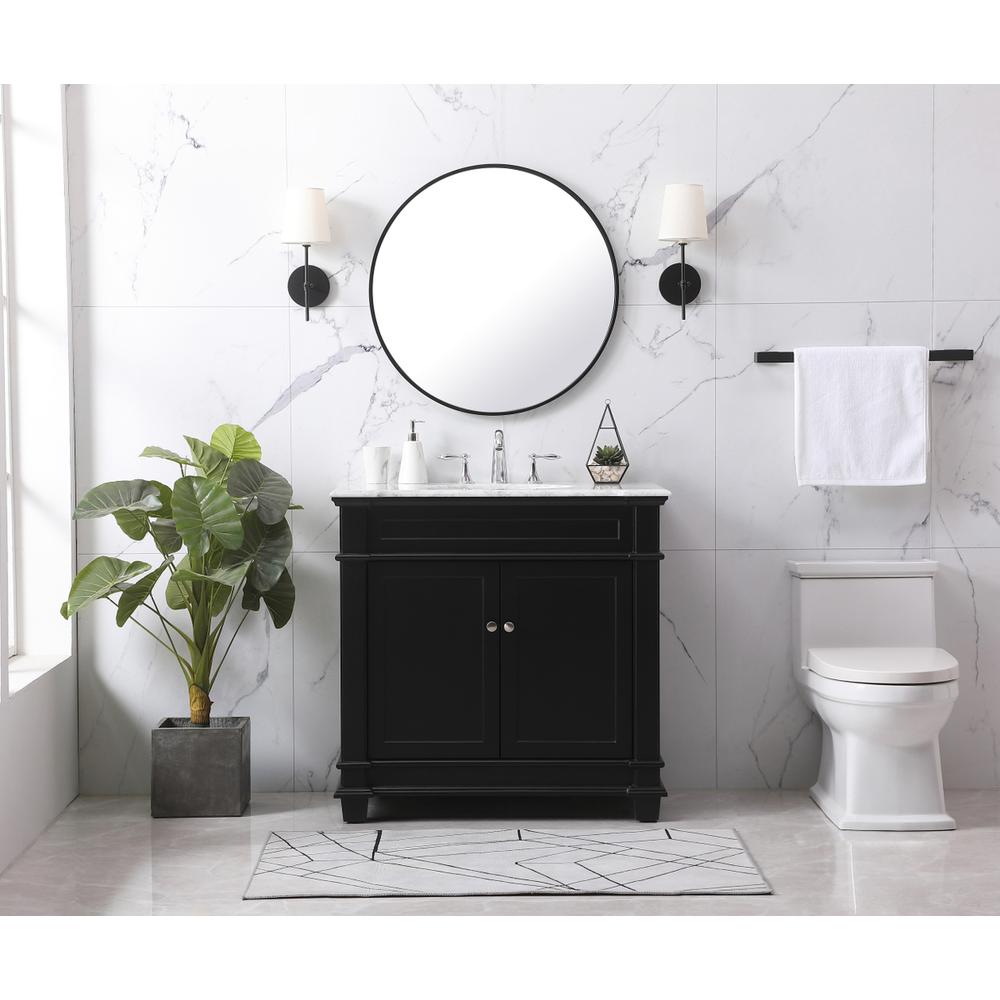36 inch Single bathroom vanity set in black. Picture 4