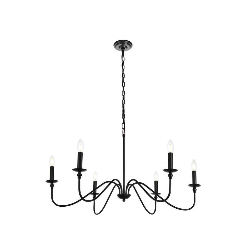 Rohan Collection Chandelier D36 H19 Lt:6 Matte Black Finish. Picture 2