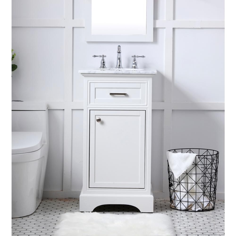 19 in. Single Bathroom Vanity set in white. Picture 14