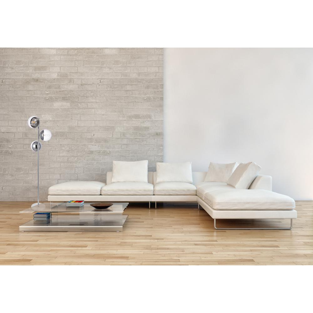 Eclipse 3 Lights Chrome Floor Lamp With Clear Glass. Picture 6