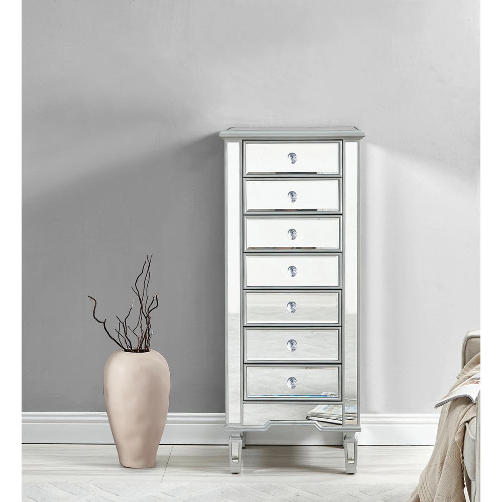 Lingerie Chest 7 drawers 20in. W x 15in. D x 48in. H in antique silver paint. Picture 11