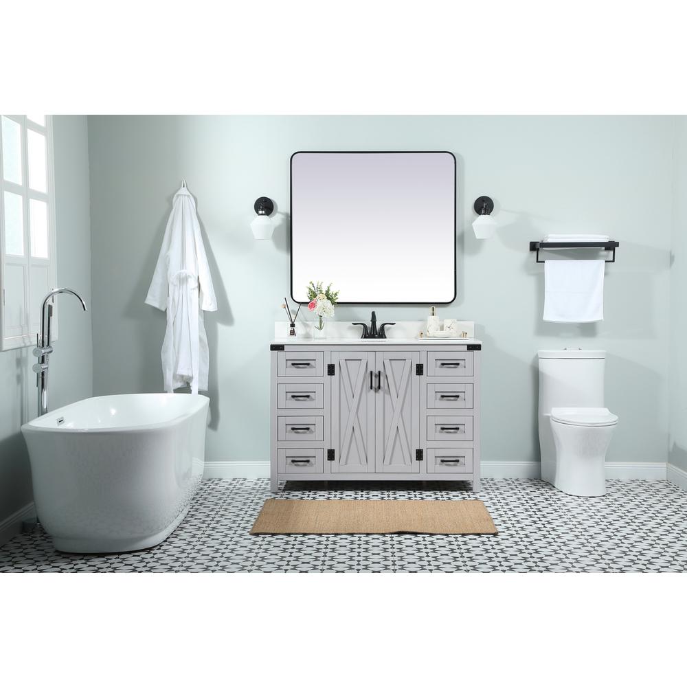 48 inch Single bathroom vanity in grey with backsplash. Picture 4