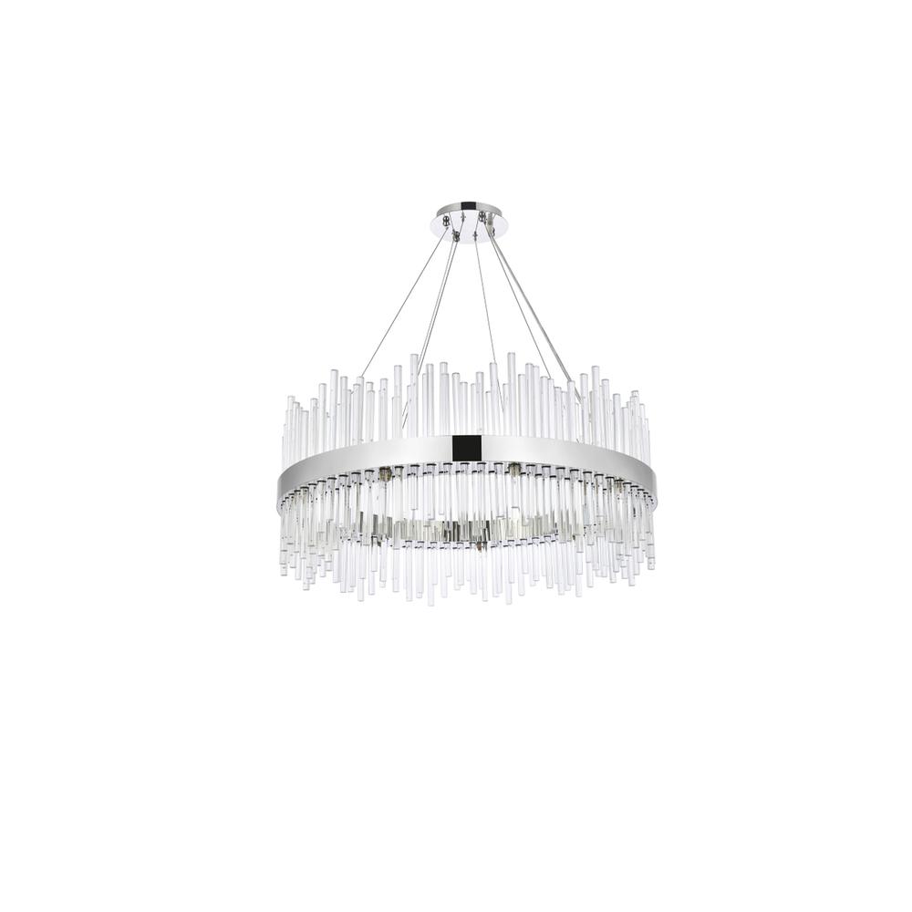 Dallas 36 inch round crystal pendant in chrome. Picture 6