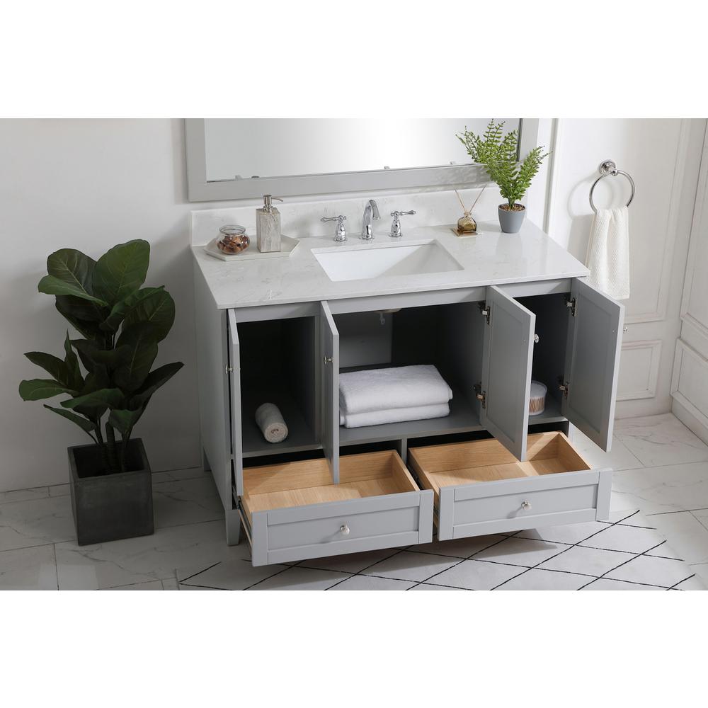 48 inch Single Bathroom Vanity in Grey with Backsplash. Picture 3