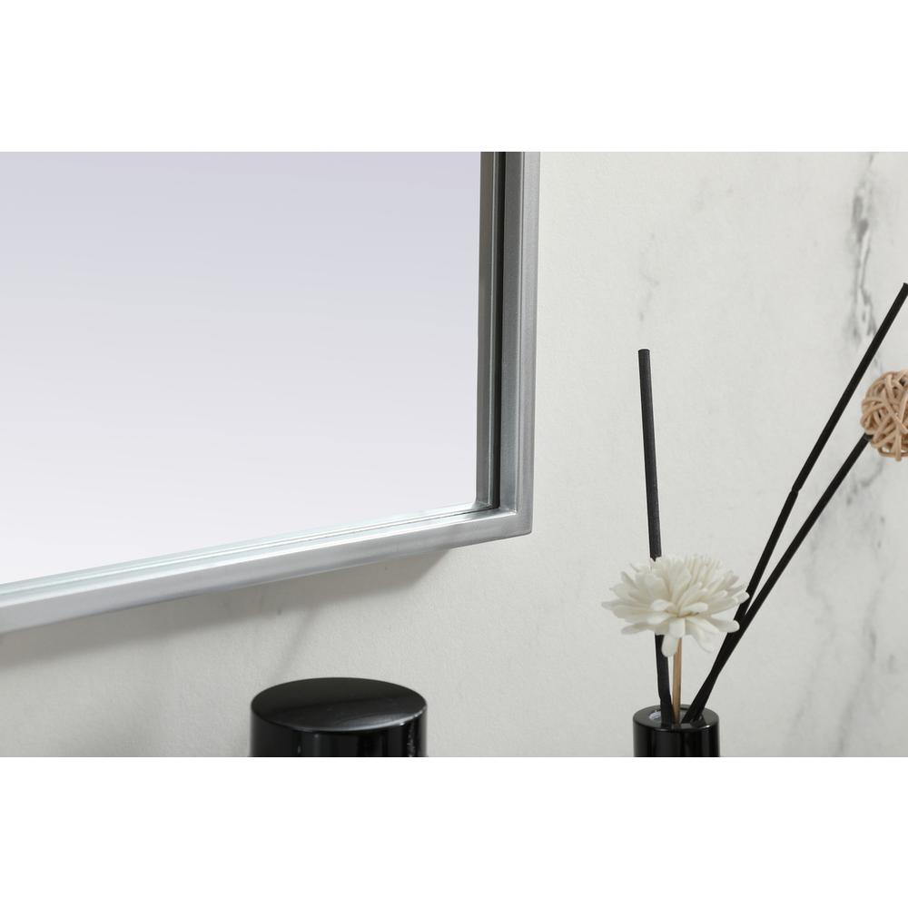 Metal Frame Arch Mirror 42x30 Inch in Silver. Picture 6