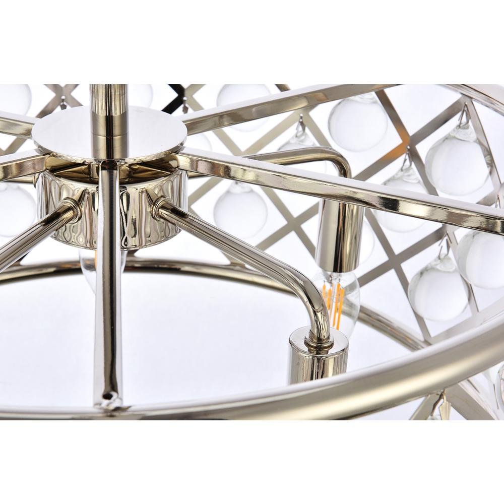 Madison 5 light polished Nickel Pendant Clear Royal Cut Crystal. Picture 4