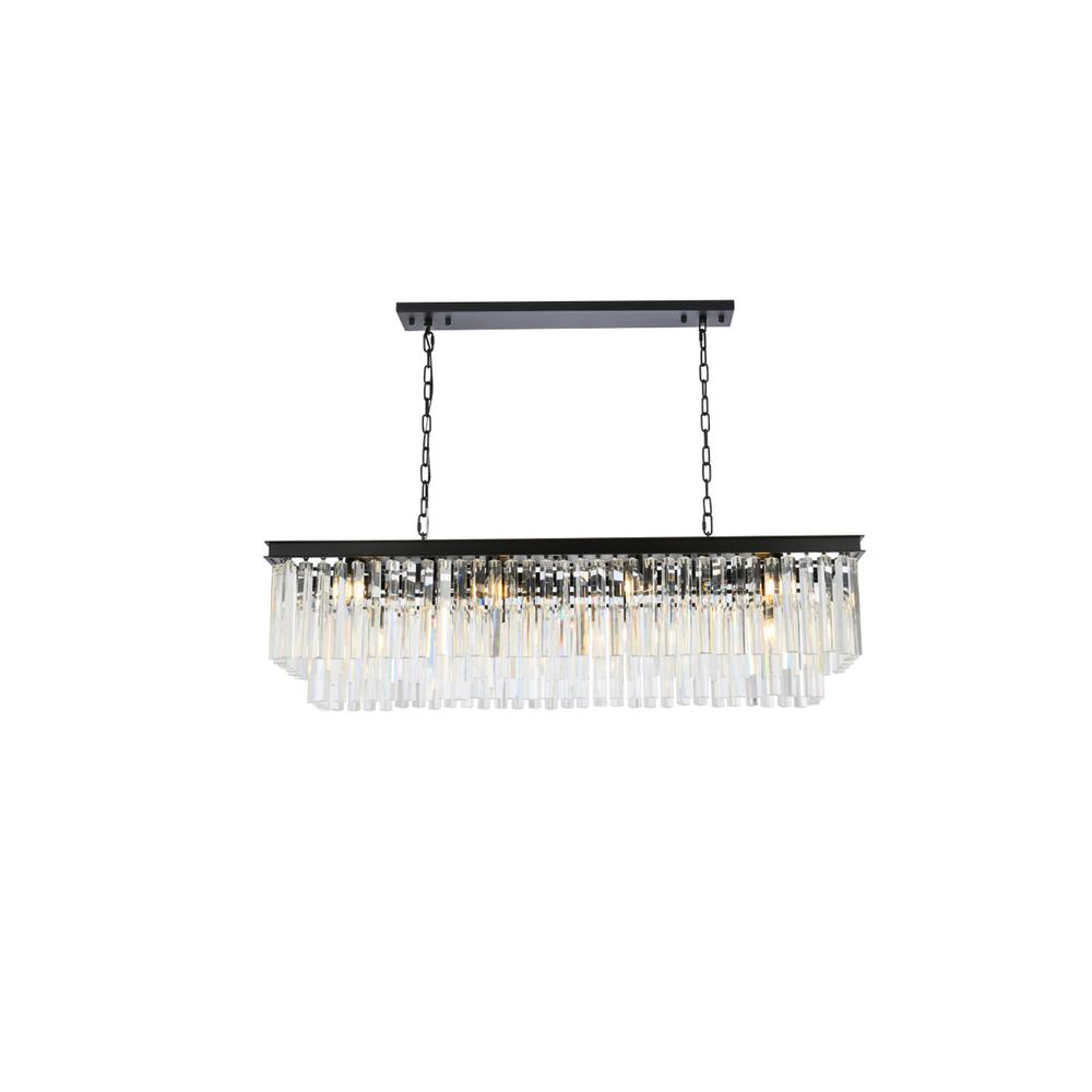 Sydney 12 light Matte Black Chandelier Clear Royal Cut Crystal. Picture 1