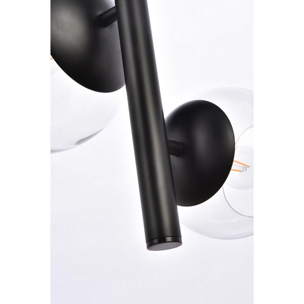 Wells 18 inch pendant in black with clear shade. Picture 3