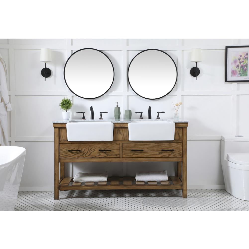 60 inch double bathroom vanity in driftwood. Picture 4
