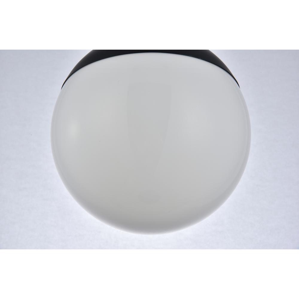 Eclipse 1 Light Black Pendant With Frosted White Glass. Picture 5