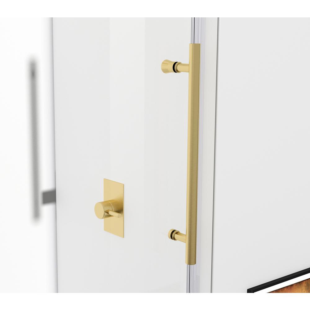 Frameless tub door 60 x 60 Brushed Gold. Picture 8