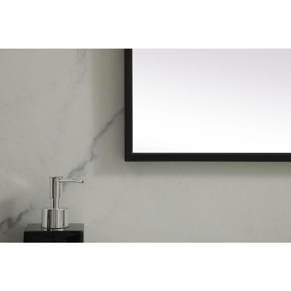 Metal Frame Rectangle Mirror 24x36 Inch in Black. Picture 5