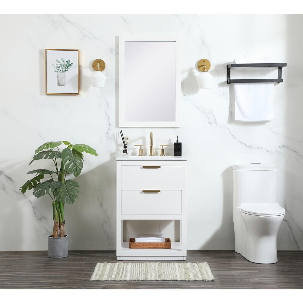 24 inch Single bathroom vanity in white. Picture 4