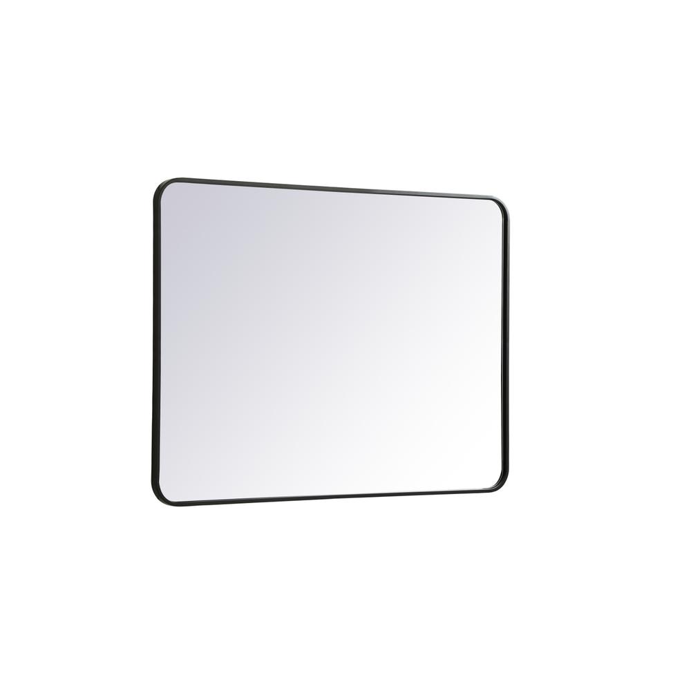 Soft corner metal rectangular mirror 30x40 inch in Black. Picture 5