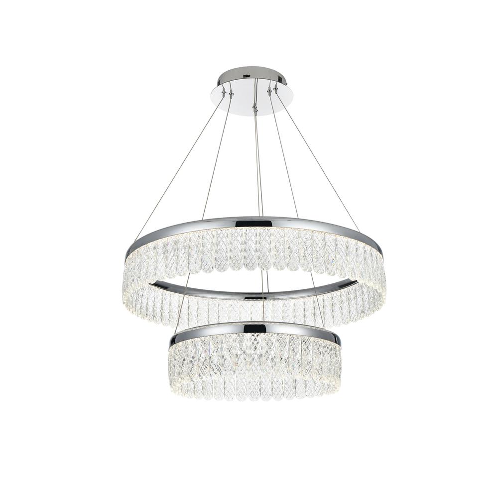 Rune 24 inch Adjustable LED chandelier in Chrome. Picture 2