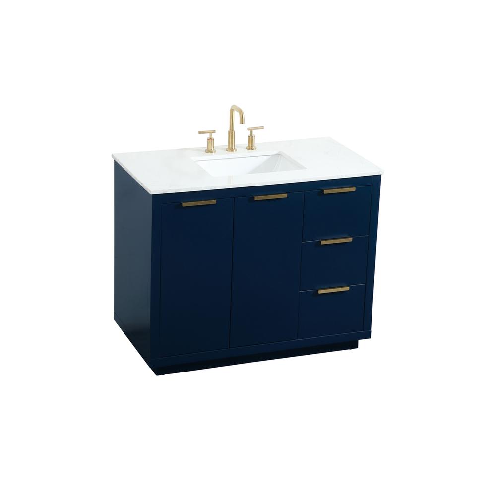 42 inch Single bathroom vanity in blue. Picture 8