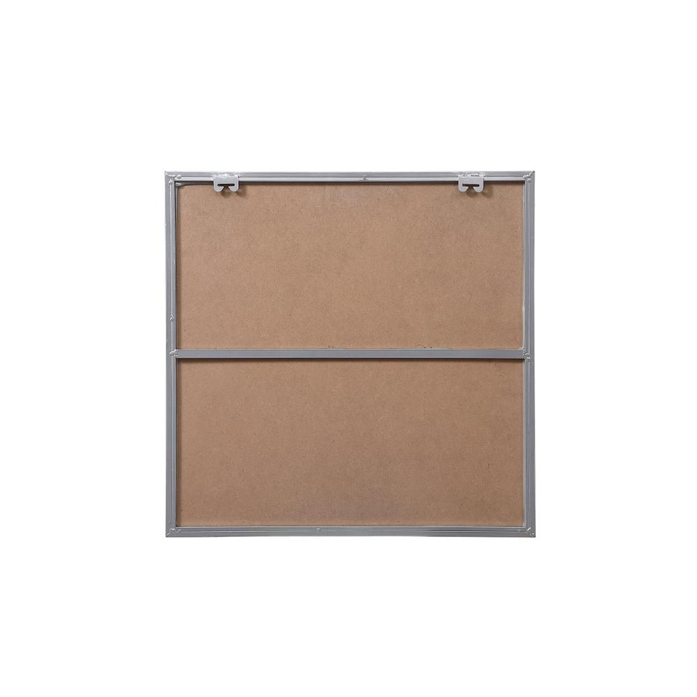 Metal Frame Square Mirror 24 inch in Silver. Picture 8