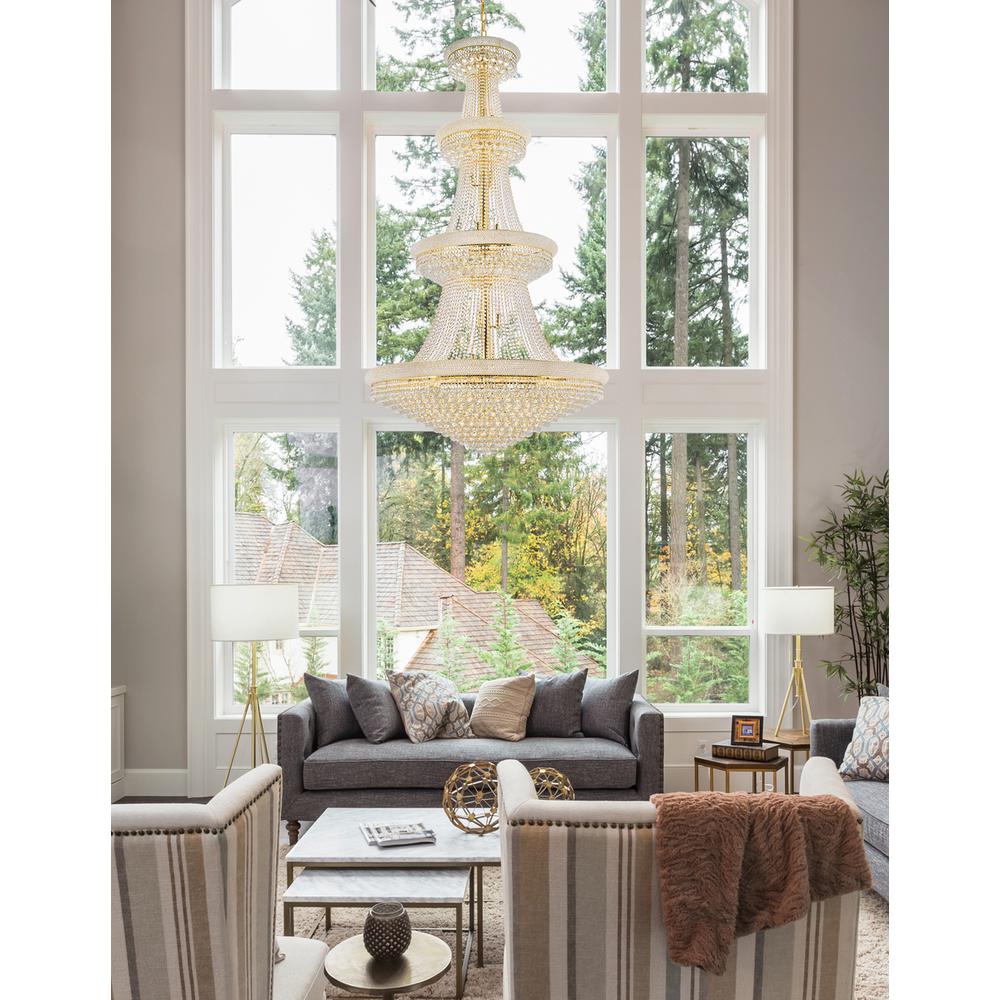 Primo 42 light Gold Chandelier Clear Royal Cut Crystal. Picture 7