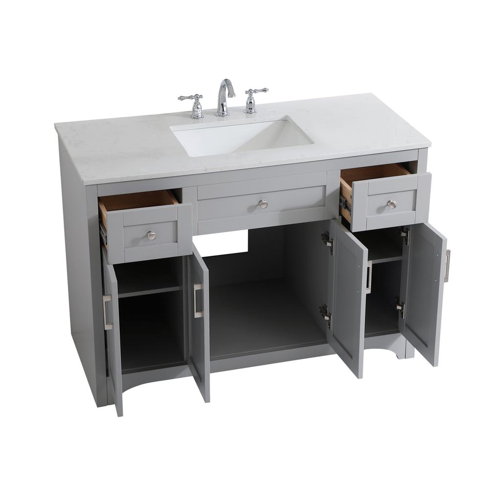 48 inch Single Bathroom Vanity in Grey. Picture 9