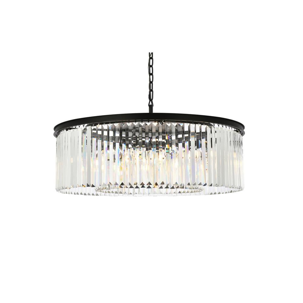 Sydney 10 light Matte Black Chandelier Clear Royal Cut Crystal. Picture 2