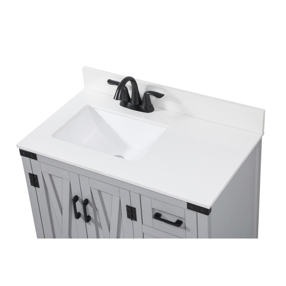 32 inch Single bathroom vanity in grey with backsplash. Picture 10