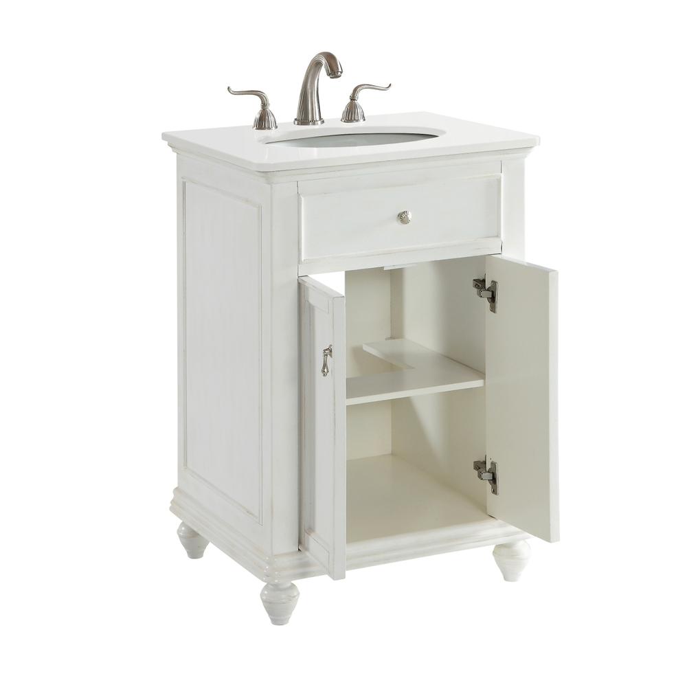 24 inch Single Bathroom vanity in Antique White. Picture 7