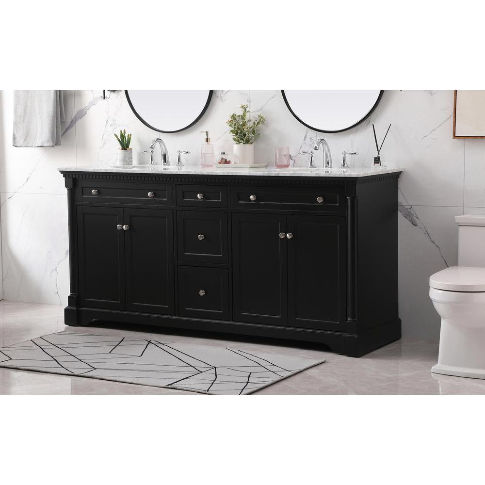72 inch double bathroom vanity set in black. Picture 2