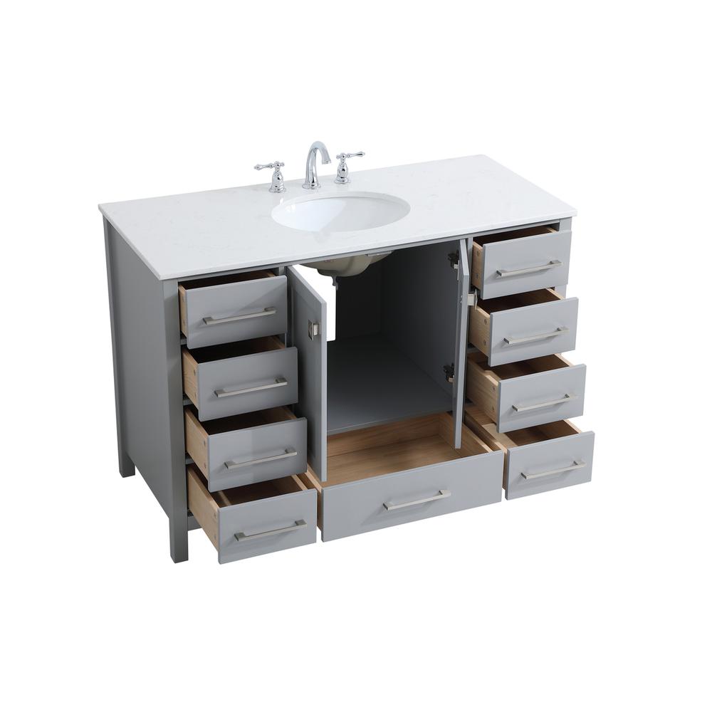 48 inch Single Bathroom Vanity in Gray. Picture 8