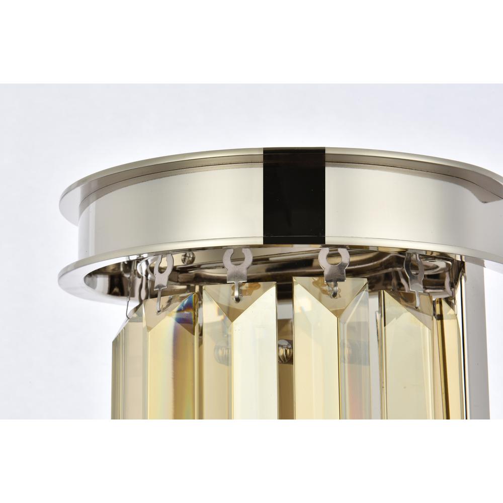 Sydney 2 light polished nickel Wall Sconce Golden Teak (Smoky) Royal Cut Crystal. Picture 3