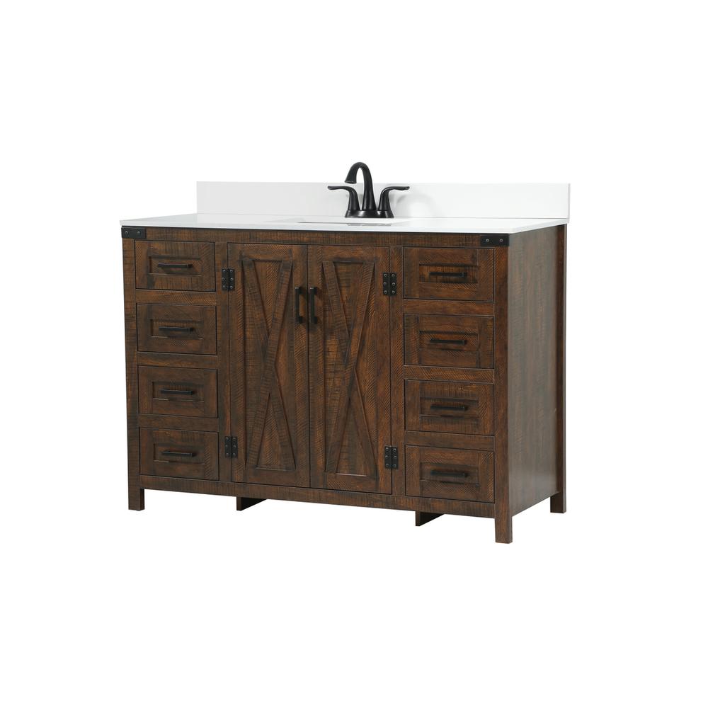 48 inch Single bathroom vanity in expresso with backsplash. Picture 7