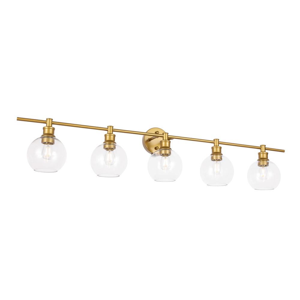 Collier 5 light Brass and Clear glass Wall sconce. Picture 10