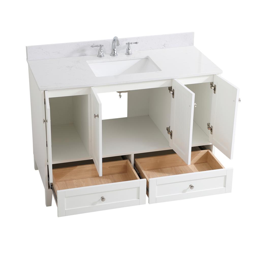 48 inch Single Bathroom Vanity in White with Backsplash. Picture 10