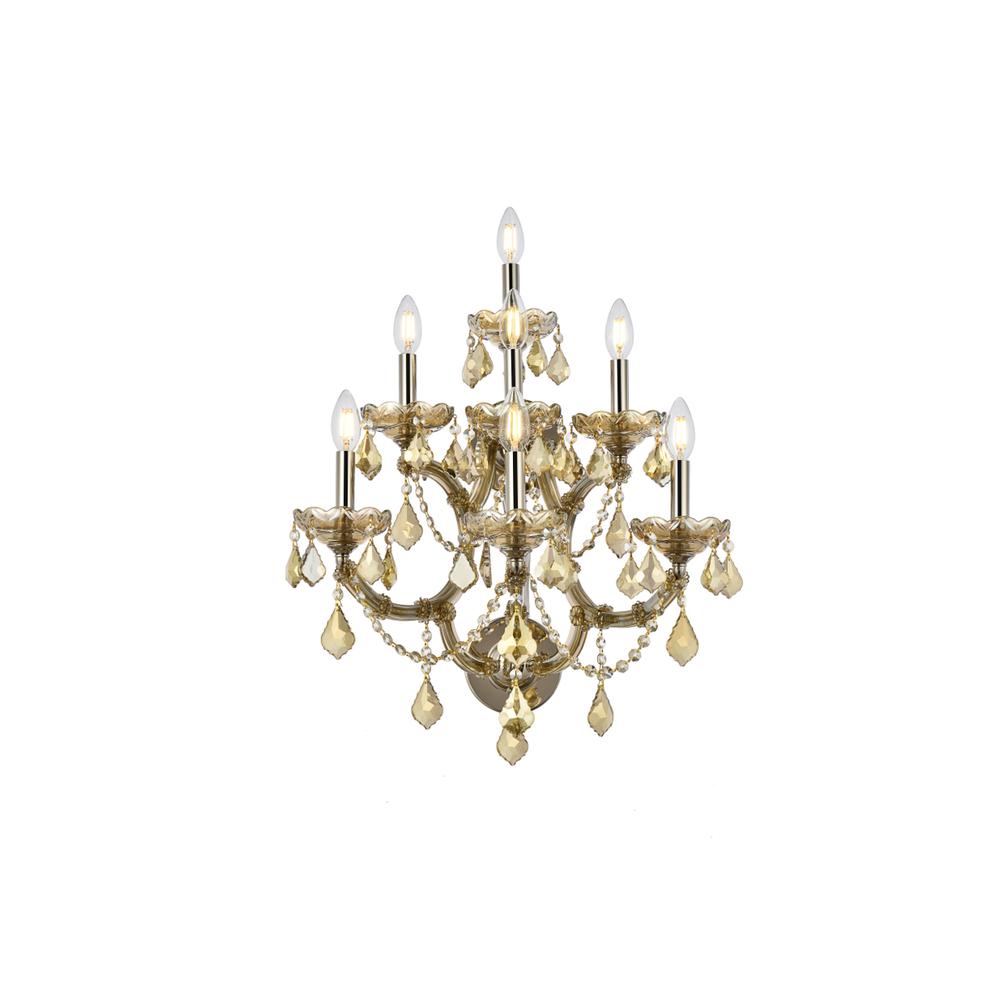Maria Theresa 7 light Golden Teak Wall Sconce Golden Teak. Picture 1