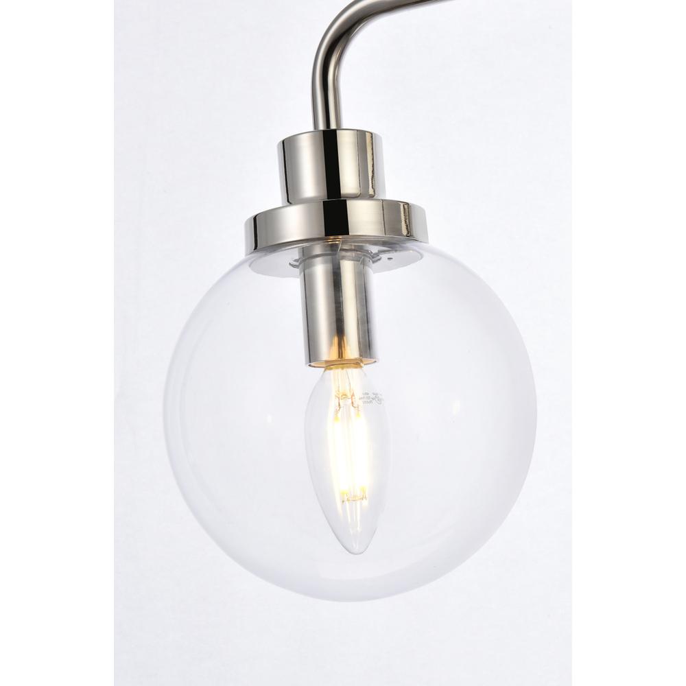 Hanson 3 lights bath sconce in polished nickel with clear shade. Picture 3