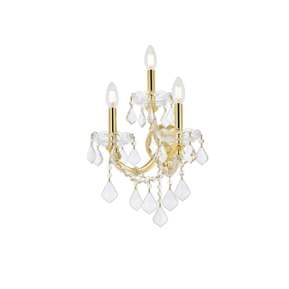 Maria Theresa 3 light Gold Wall Sconce Clear Royal Cut Crystal. Picture 2