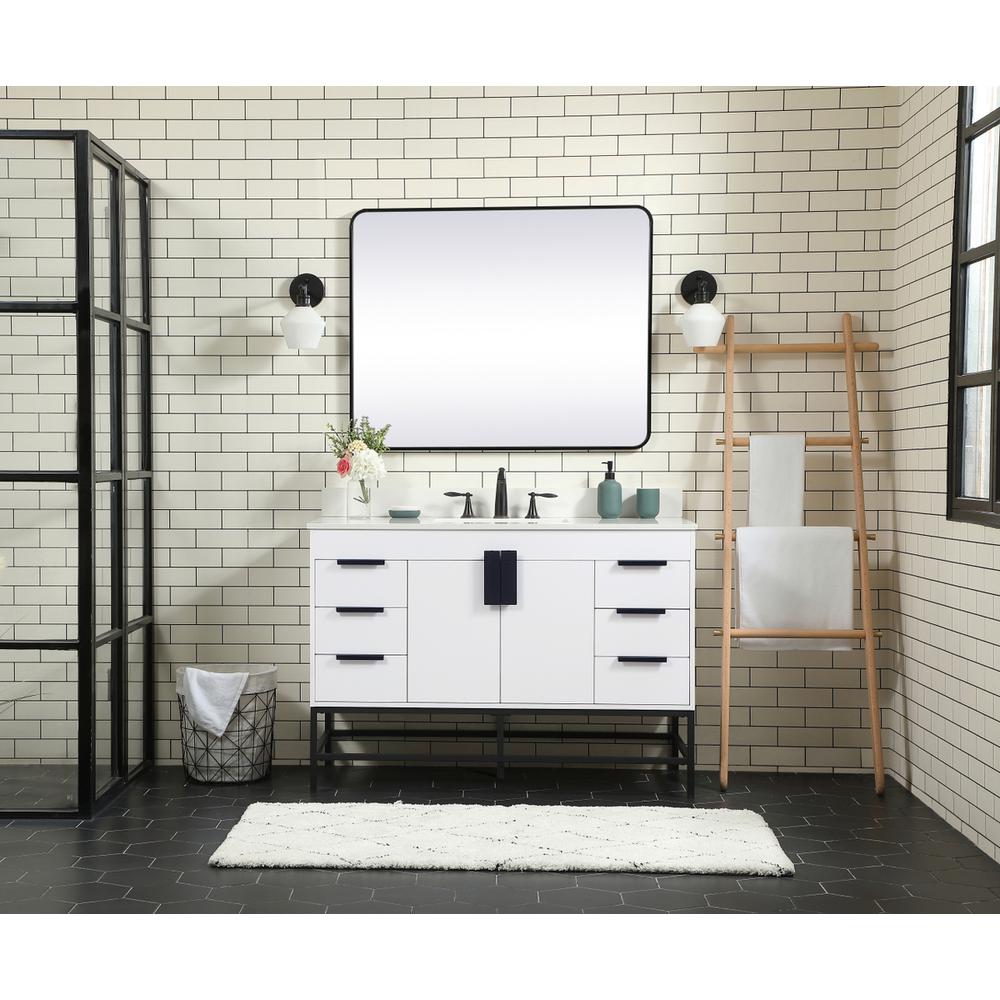 48 inch Single bathroom vanity in white with backsplash. Picture 4