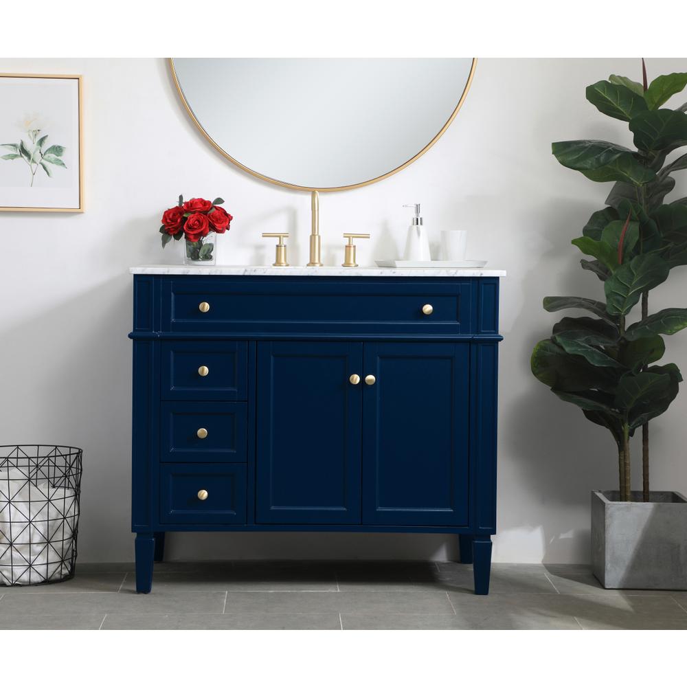 40 inch Single bathroom vanity in blue. Picture 14