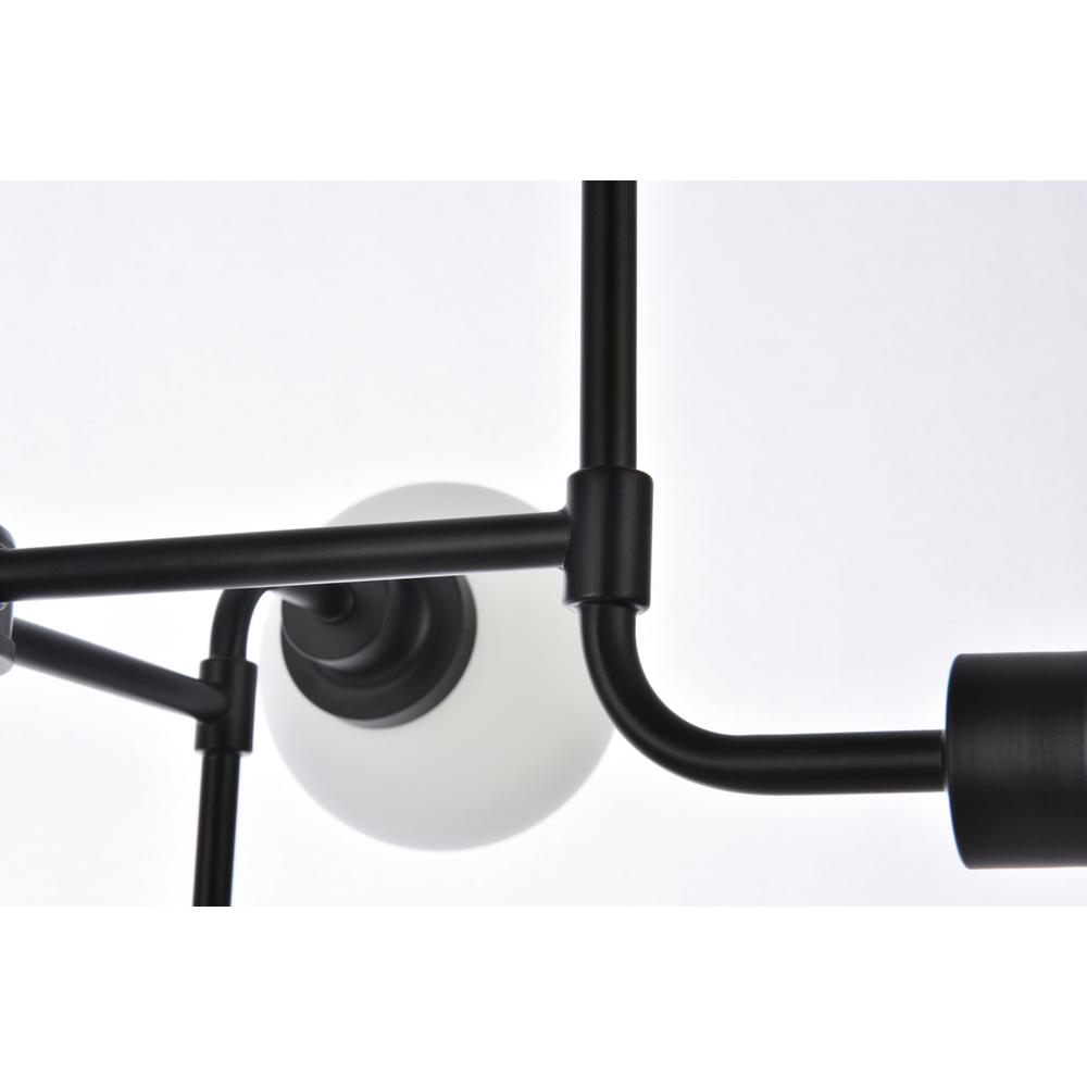 Hanson 8 lights pendant in black with frosted shade. Picture 5
