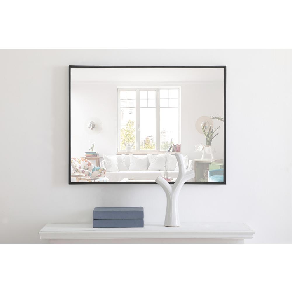 Metal frame Rectangle Mirror 24 inch Black finish. Picture 7