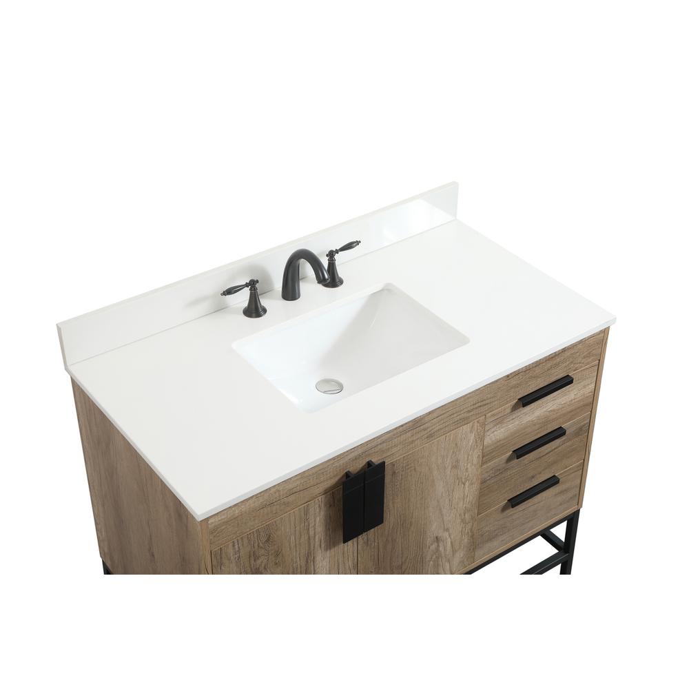 42 inch Single bathroom vanity in natural oak with backsplash. Picture 10