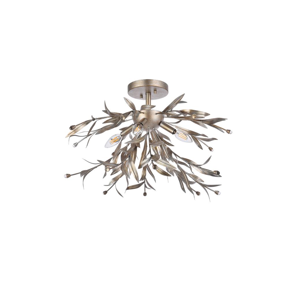 Priscilla 23 inch flush mount in silver leaf. Picture 6